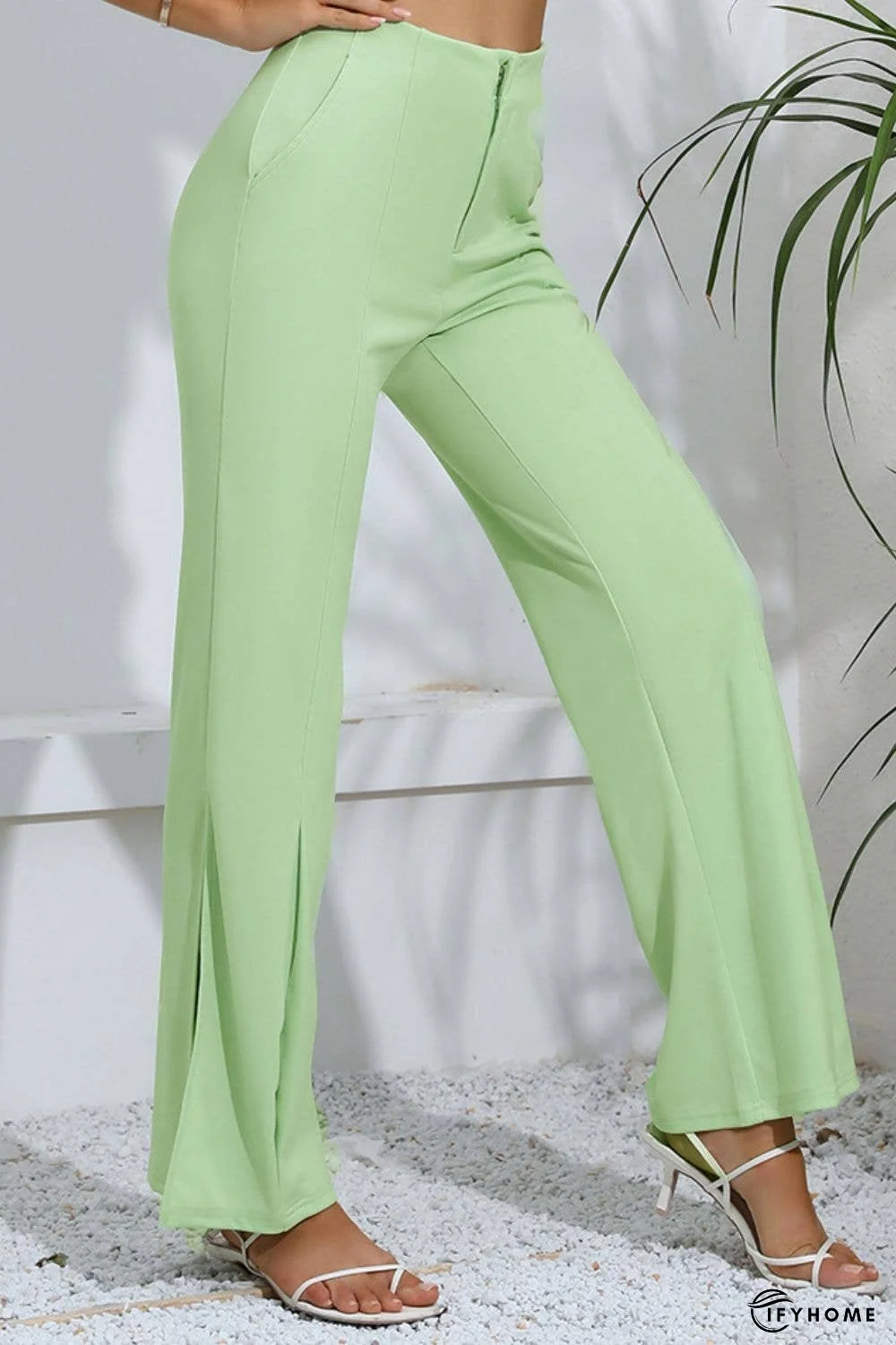 Slit High-Rise Flare Pants | IFYHOME