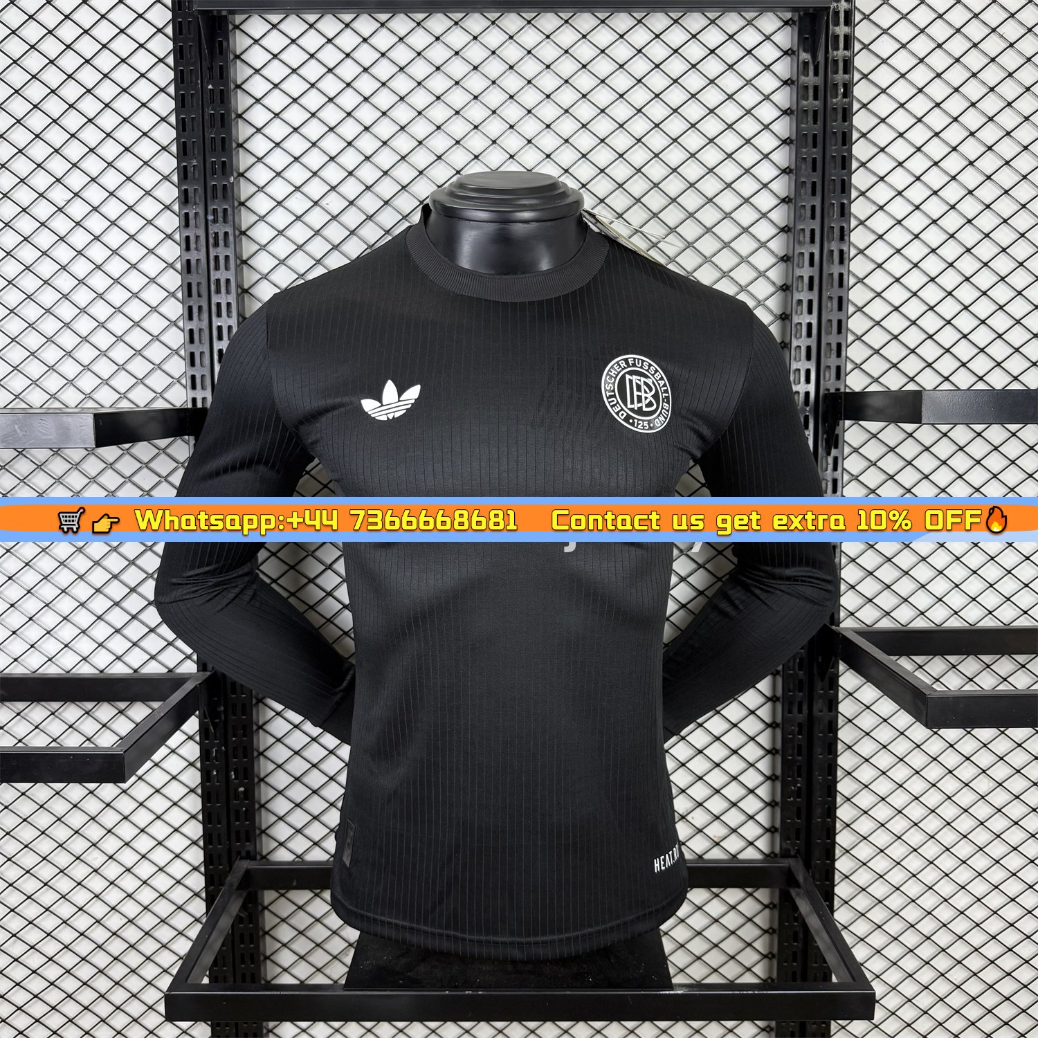 Germany 2025 Black 125-Year Anniversary Commemorative Long Sleeves Jersey - Player Version