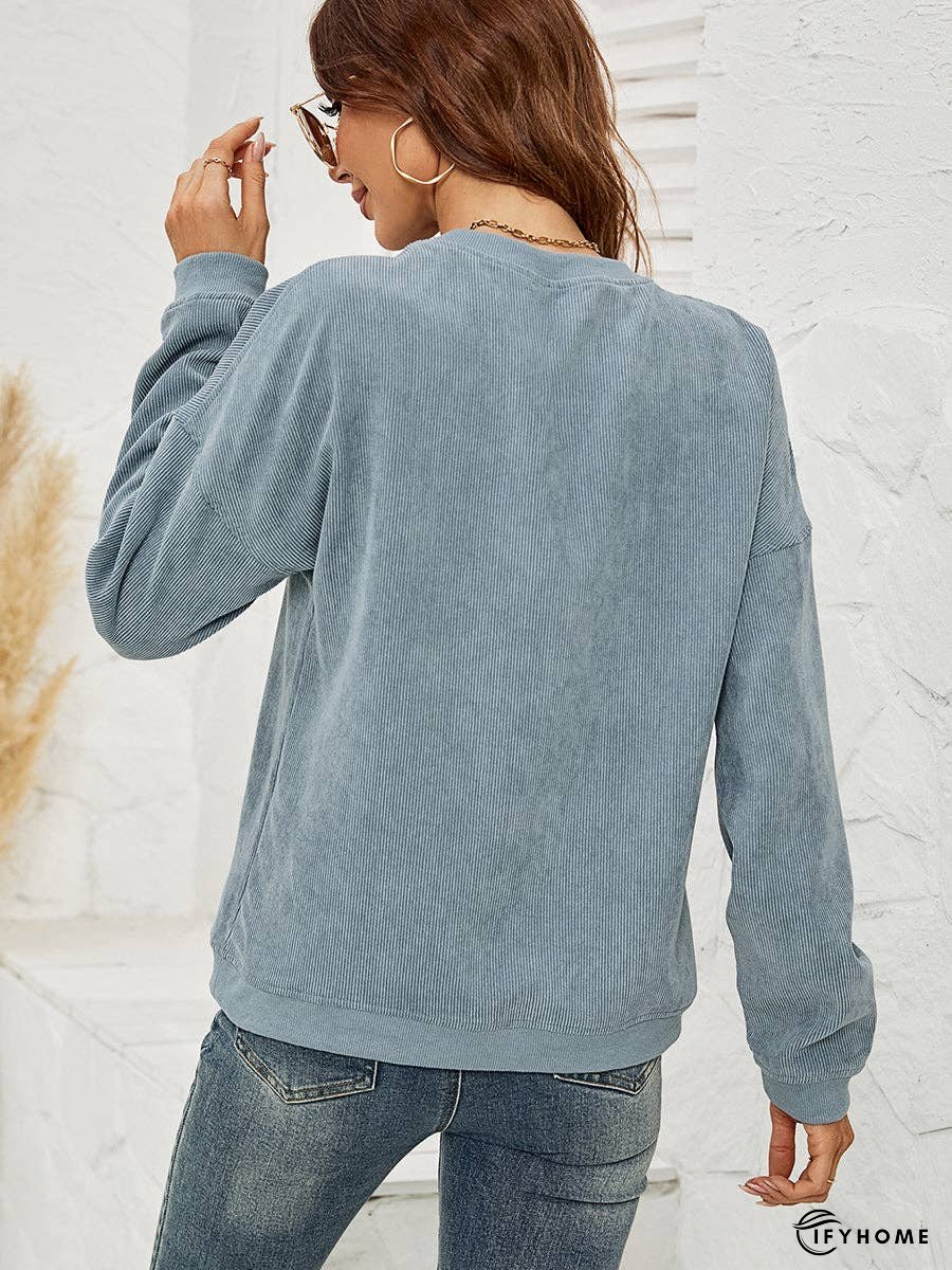 Round Neck Dropped Shoulder THE HELL I WON'T Graphic Sweatshirt | IFYHOME