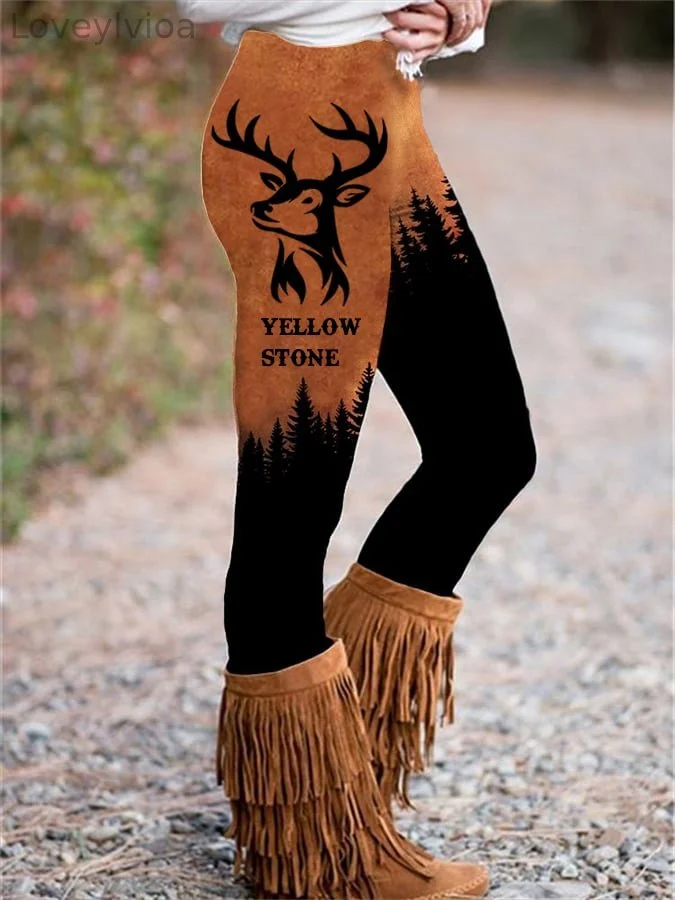 Western Print Skinny Stretch Leggings