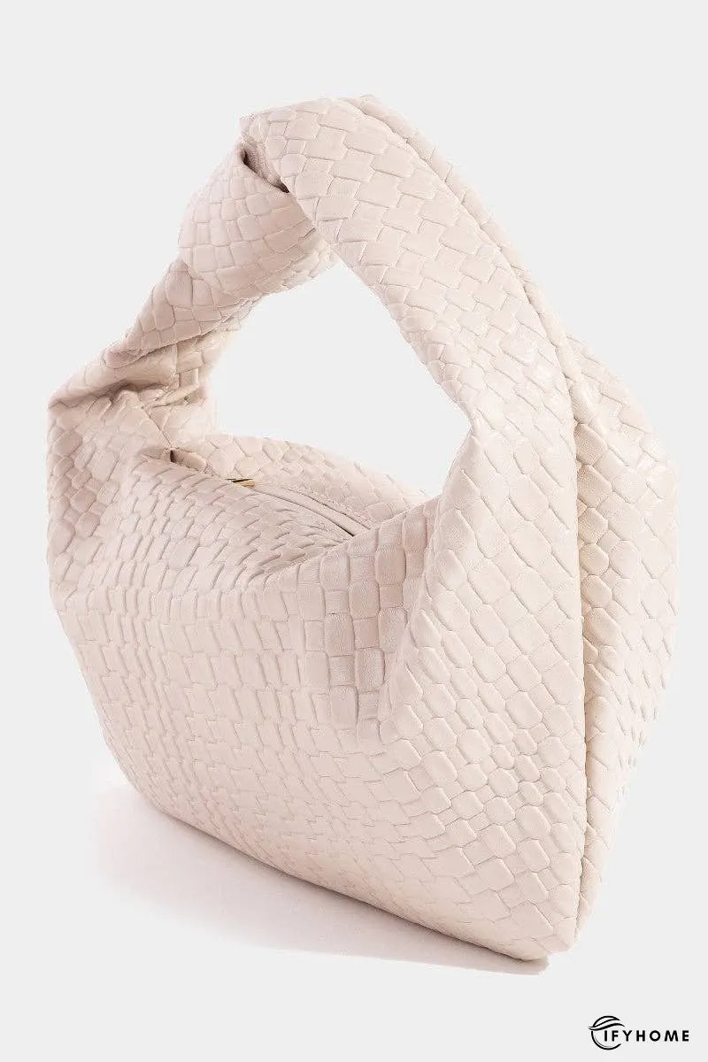 Fame Weave Pattern Knotted Handle Handbag | IFYHOME