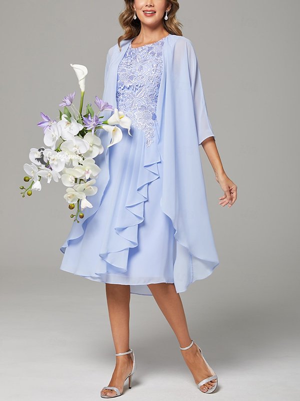 Solid Color Dress Top Suit