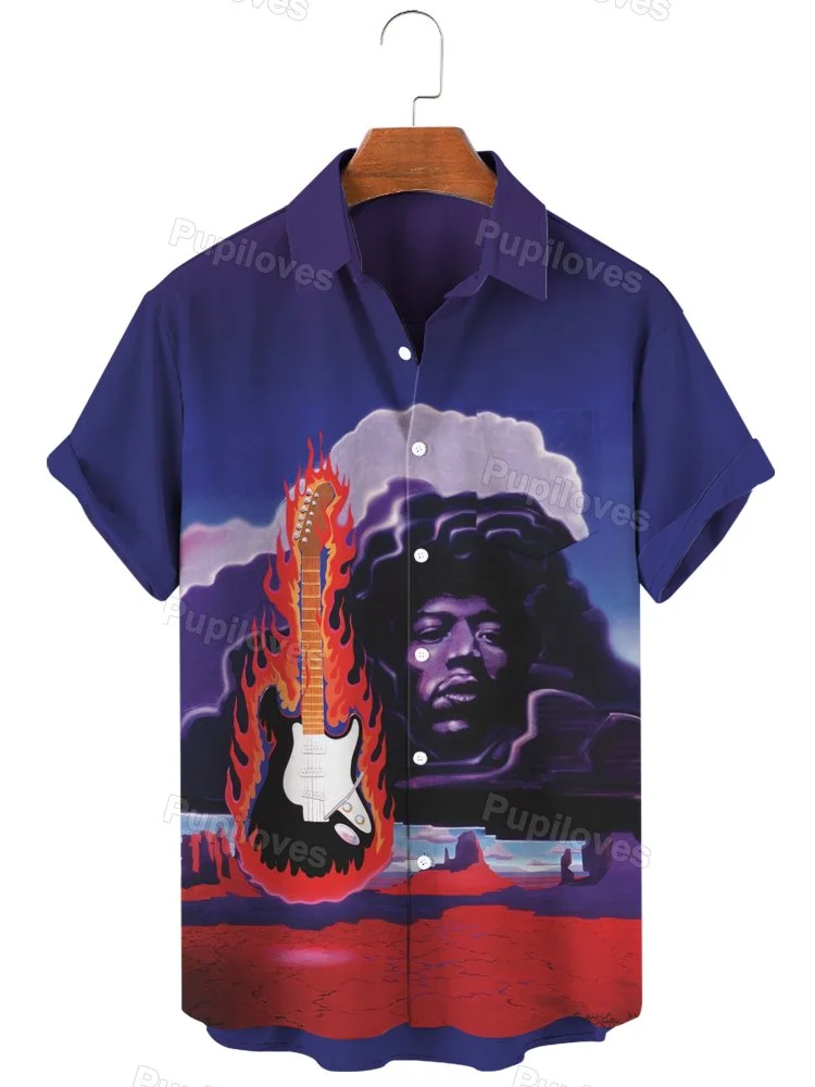 Pupiloves Pupiloves Jimi Hendrix  Art Print Shirt