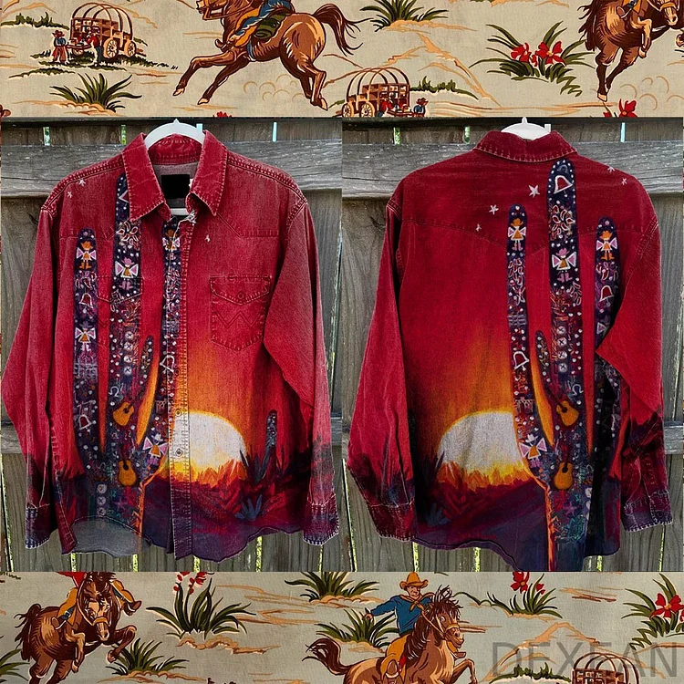 Cactus Vintage Print Casual Shirt