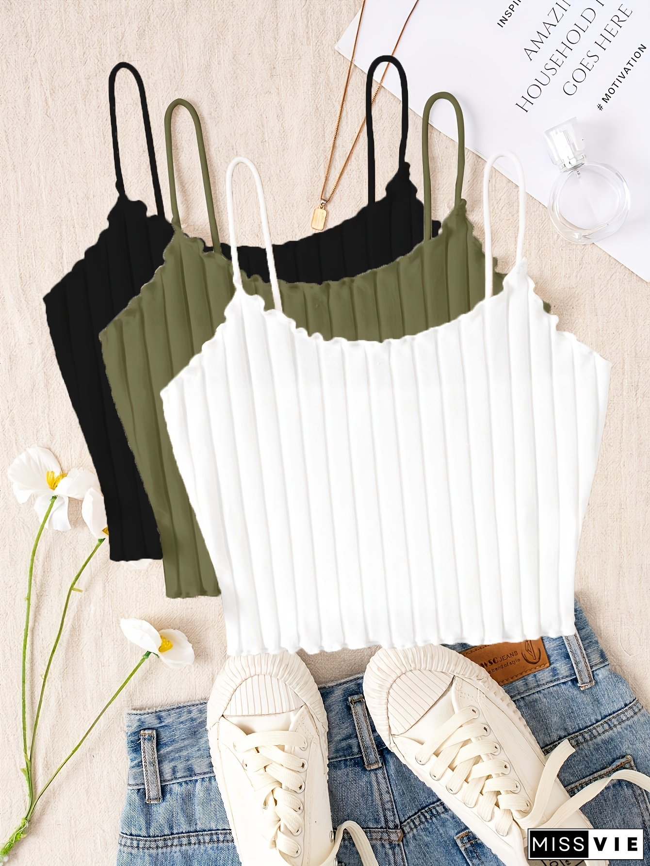 Womens Summer Clothing Bras for Women - Set of Three Spaghetti Strap Slingback - Elegant Viscose Smooth Fabric