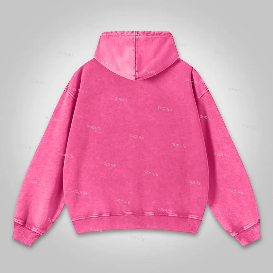 Sopula All You Need Is God Graphic Acid Washed Oversized Hoodie