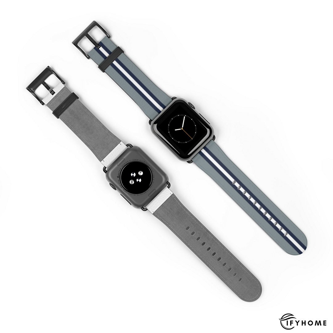 Dallas Gray and Navy Helmet Stripe Apple Watch Band | IFYHOME