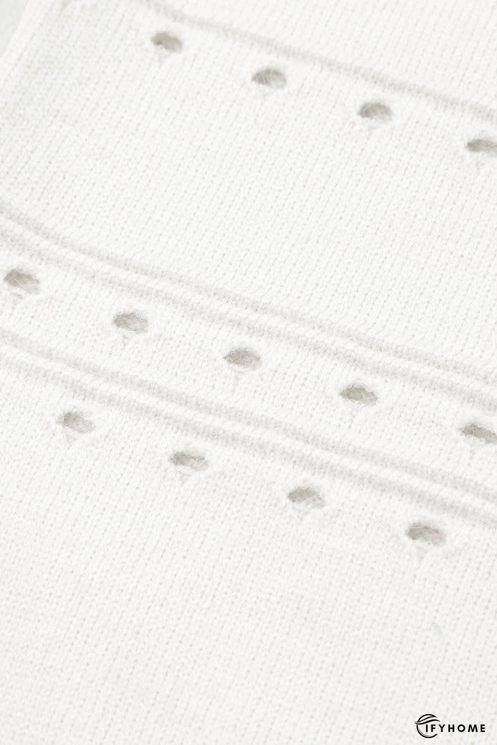 U Neck Eyelet Accent Sweater Vest | IFYHOME