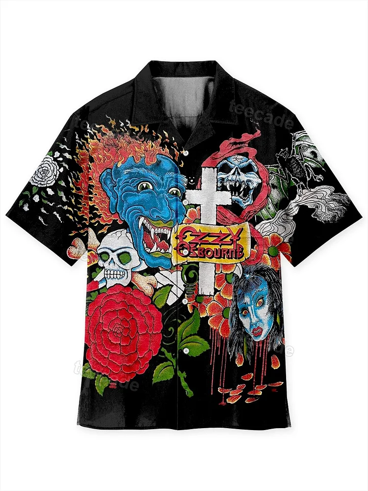 Teecade Teecade Ozzy Rock Street Art Print Shirt