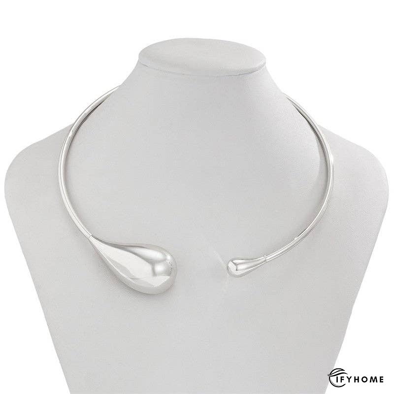 Minimalist Geometric Collar Necklace With Metal Buckle | IFYHOME