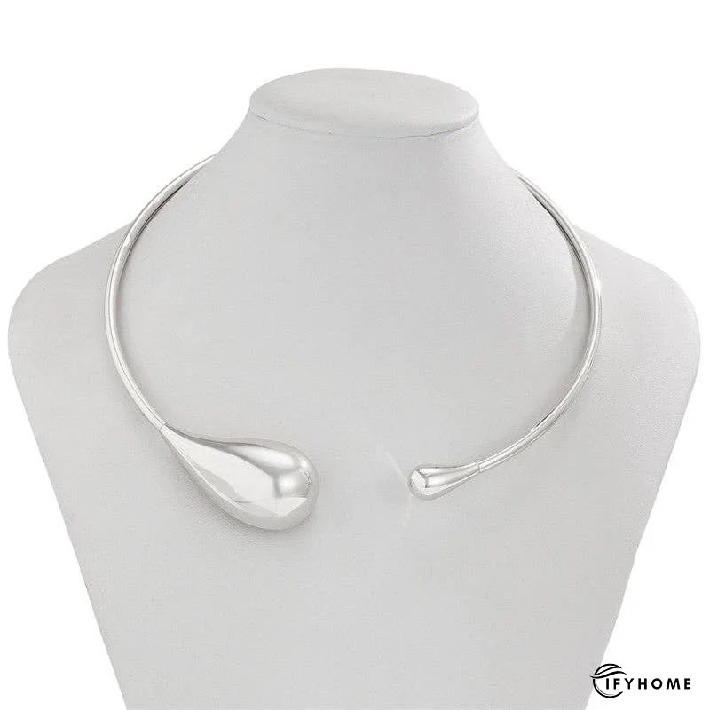 Minimalist Geometric Collar Necklace With Metal Buckle | IFYHOME