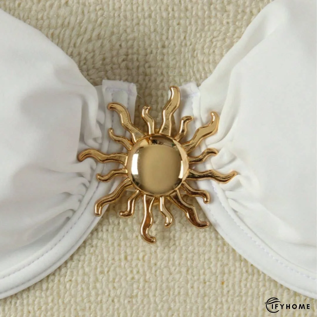 Solid Slim Beach Dress Tie Sexy Two-Piece Swimsuit ZK2750 | IFYHOME