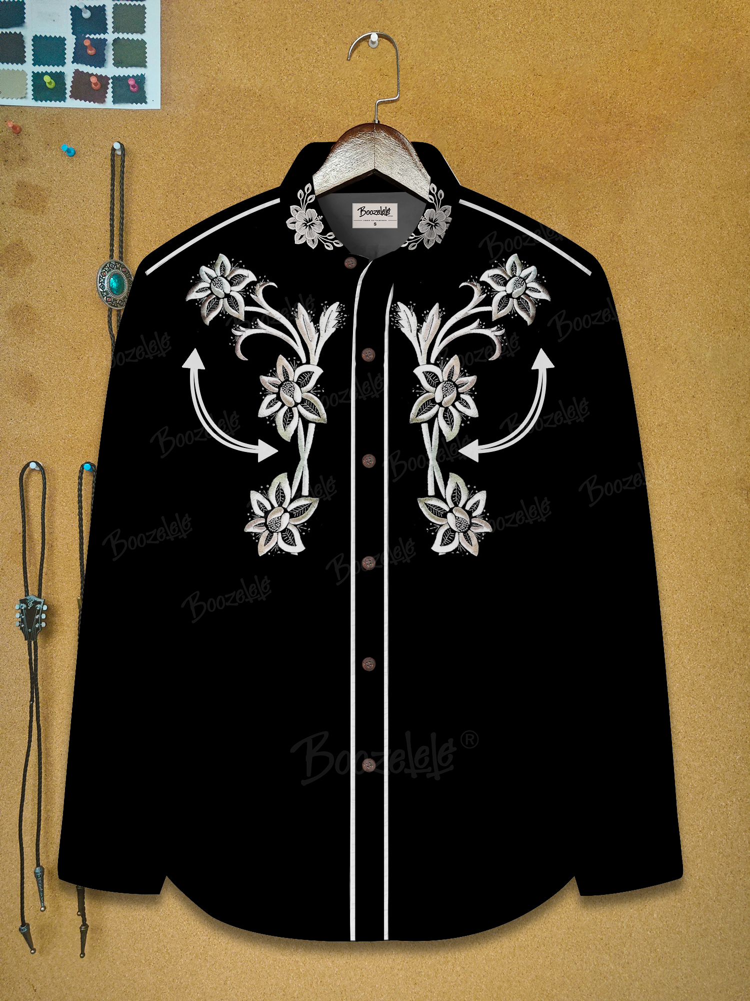 Western Classic Flowers - 100% Cotton Long Sleeves Shirt