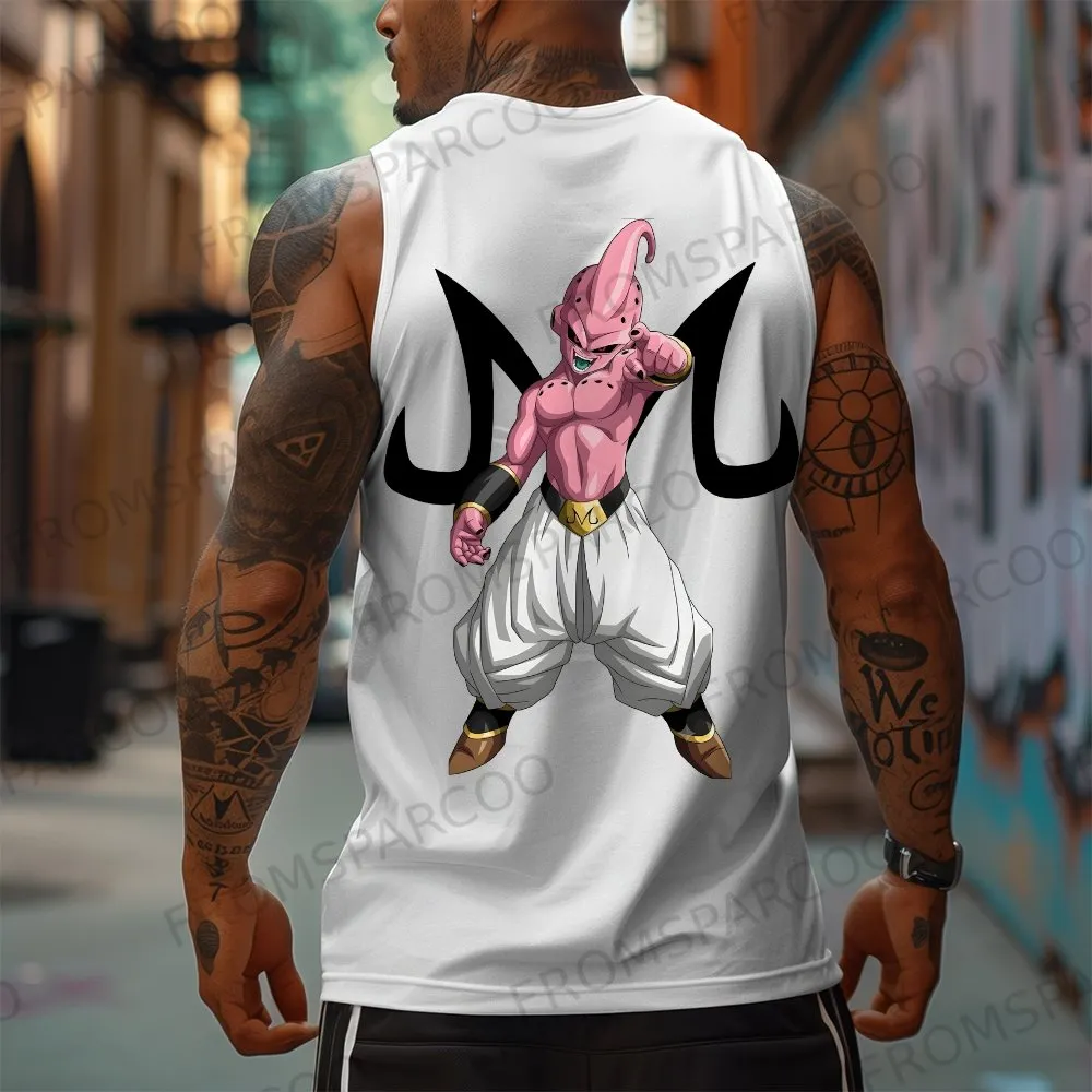 Oversized Anime Print Gym Tank Top