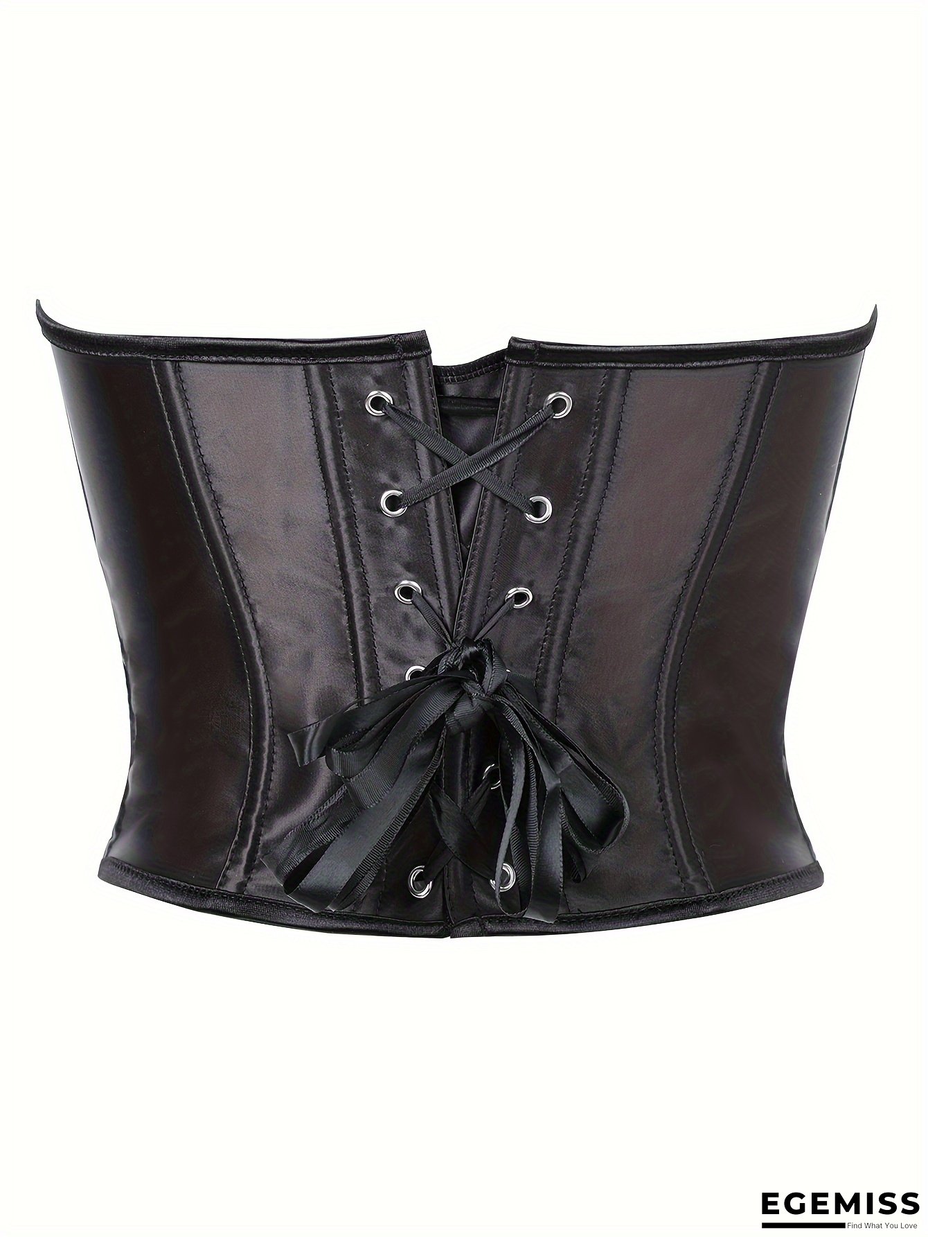 Women's Black Corset Top with Adjustable Zipper Front - Shapewear Bustier for Parties, Formal Events & Special Occasions, Polyester Fabric, Elegant Design for Adult Women, Party Attire, Sleek Silhouette, Durable Construction | EGEMISS