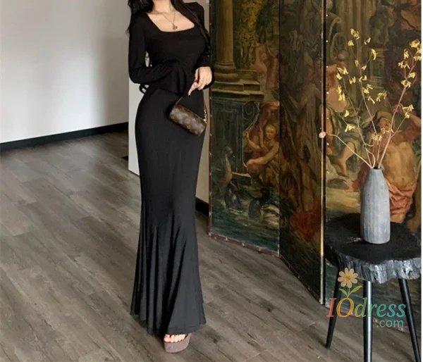 IO Dress Spring Hot Sale Of The Season French Style Unique Small Size Slimming Fashion Dress Pendent High-End Feeling Cold Tone Series El IO Dress