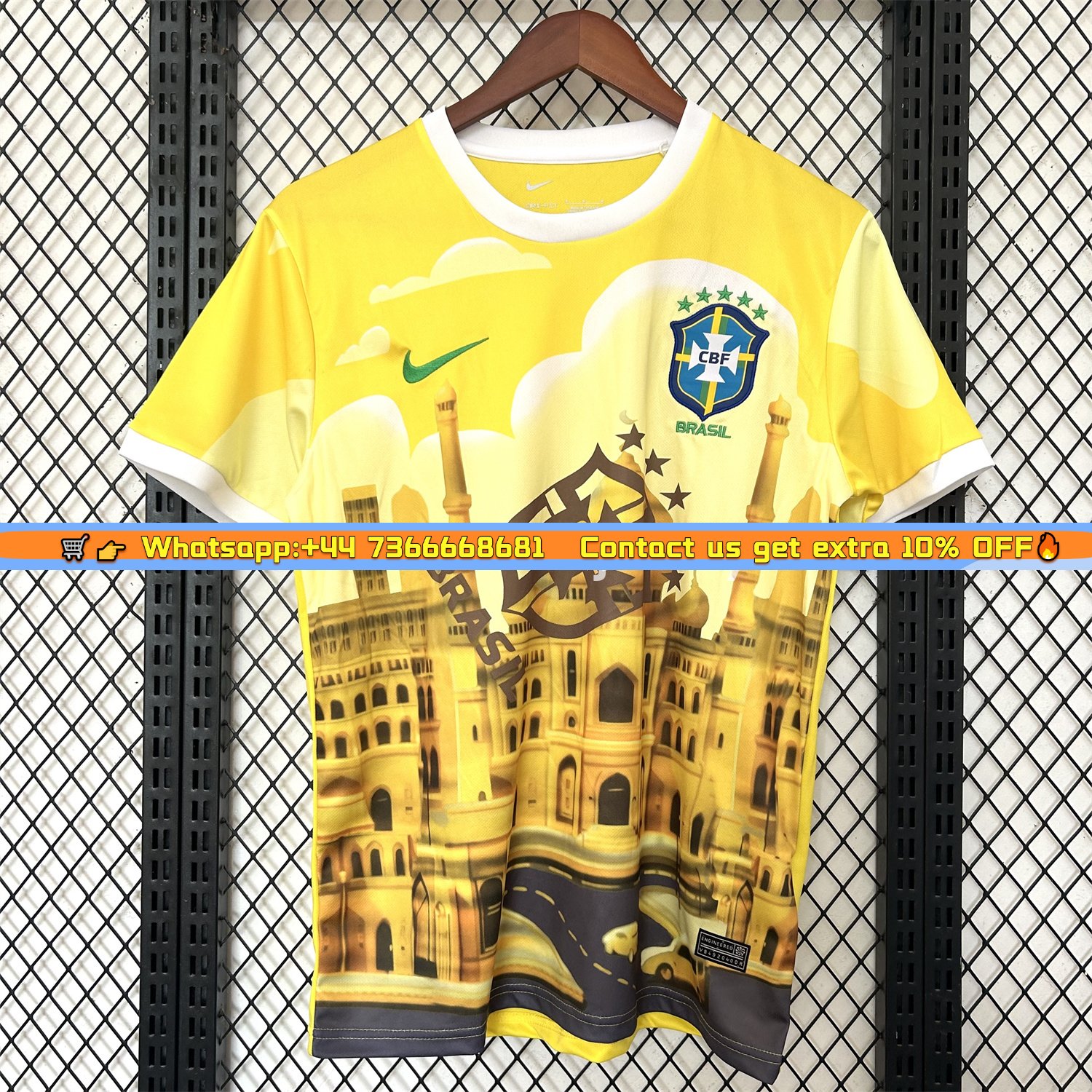 Brazil 2025-26 Church Silhouette Yellow Jersey - Fans Version