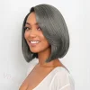 Salt & Pepper Straight Bob Glueless Wig