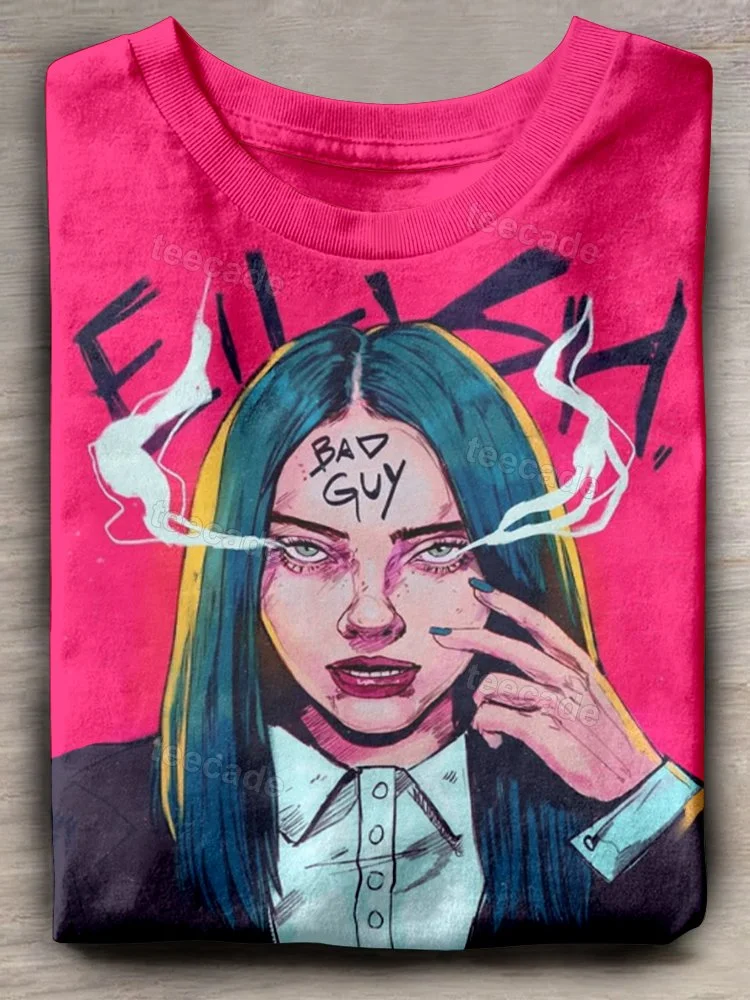 Teecade Billie Eilish Singer Art Print T-shirt