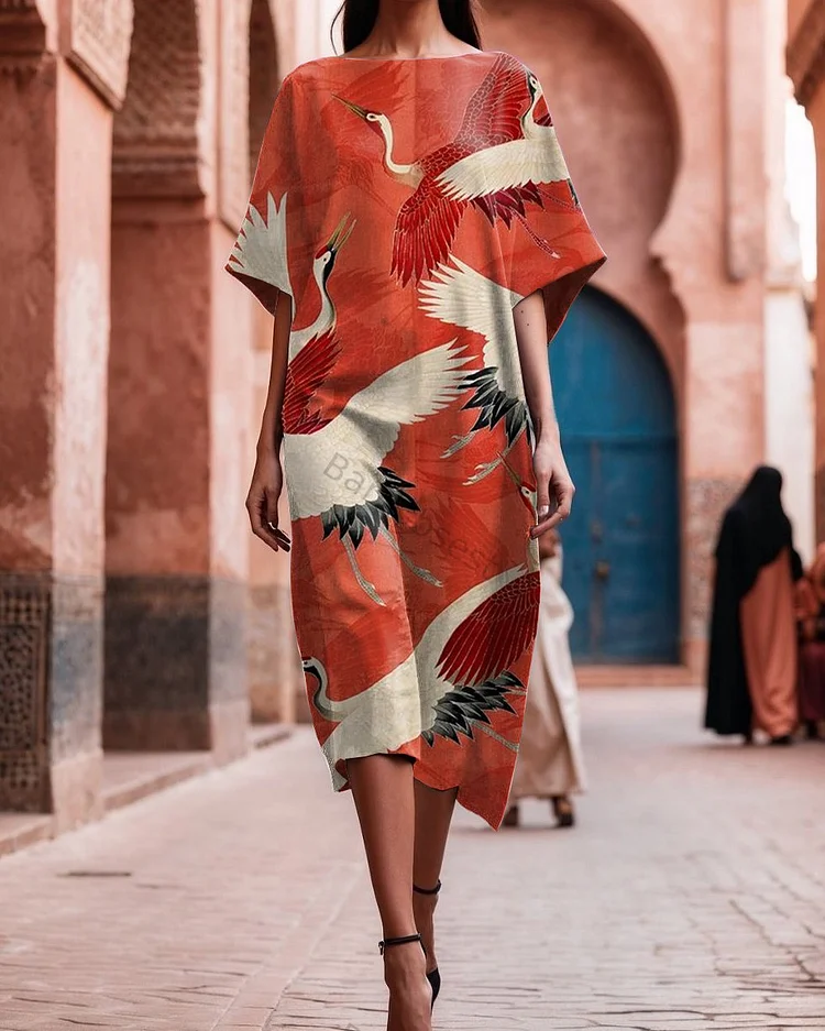 Women's Elegant Printed Loose Dress