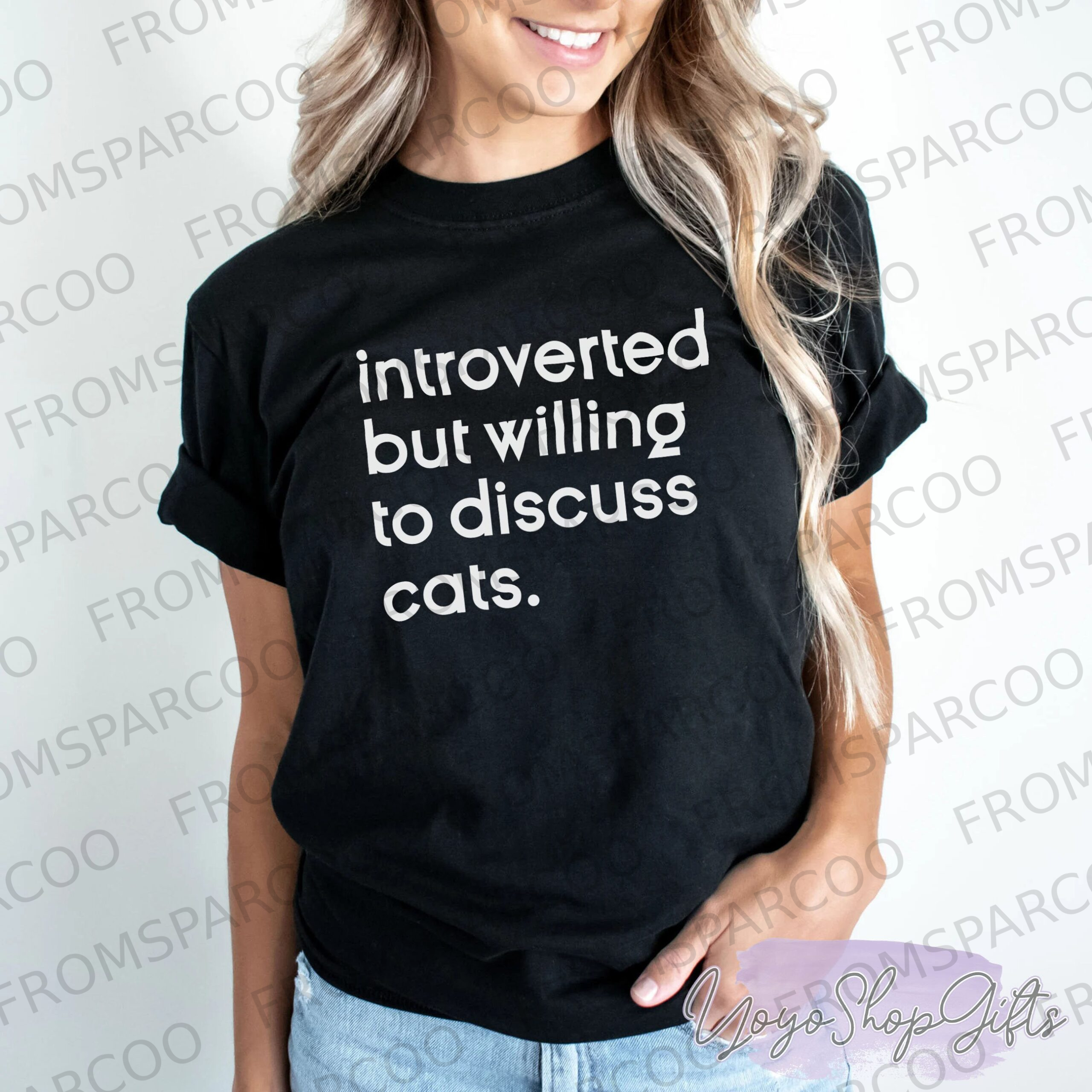 Introverted But Willing To Discuss Cats T-shirt