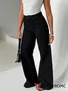 Goldie High Rise Wide Leg Jeans Black Petite