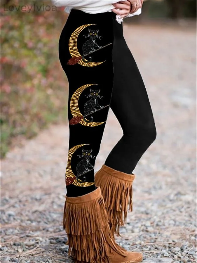 Halloween Print Skinny Stretch Leggings