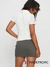 Winning Streak Cargo Denim Mini Skirt Dark Grey