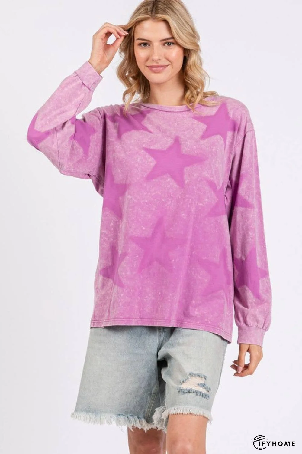 SAGE + FIG Mineral Wash Star Pattern T-Shirt | IFYHOME