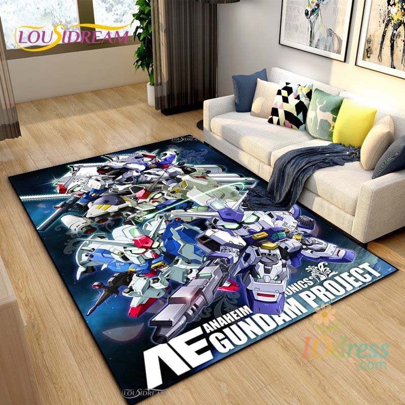 IO Dress Bandai Gundam Cartoon Anime Cute Carpet for Living Room Bedroom Rugs Table Kitchen Kids Un-slip Floor Mat Alfombra Birthday gift