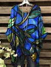 Women's Retro Glass Window Abstract Print Top