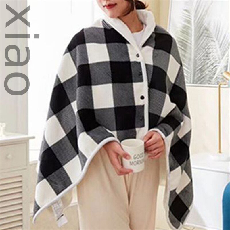 New 140x80cm USB Charging Electric Blankets Warm Electric Heating Shawl Timing Function Heated Blanket Mink Velvet Warm Shawl