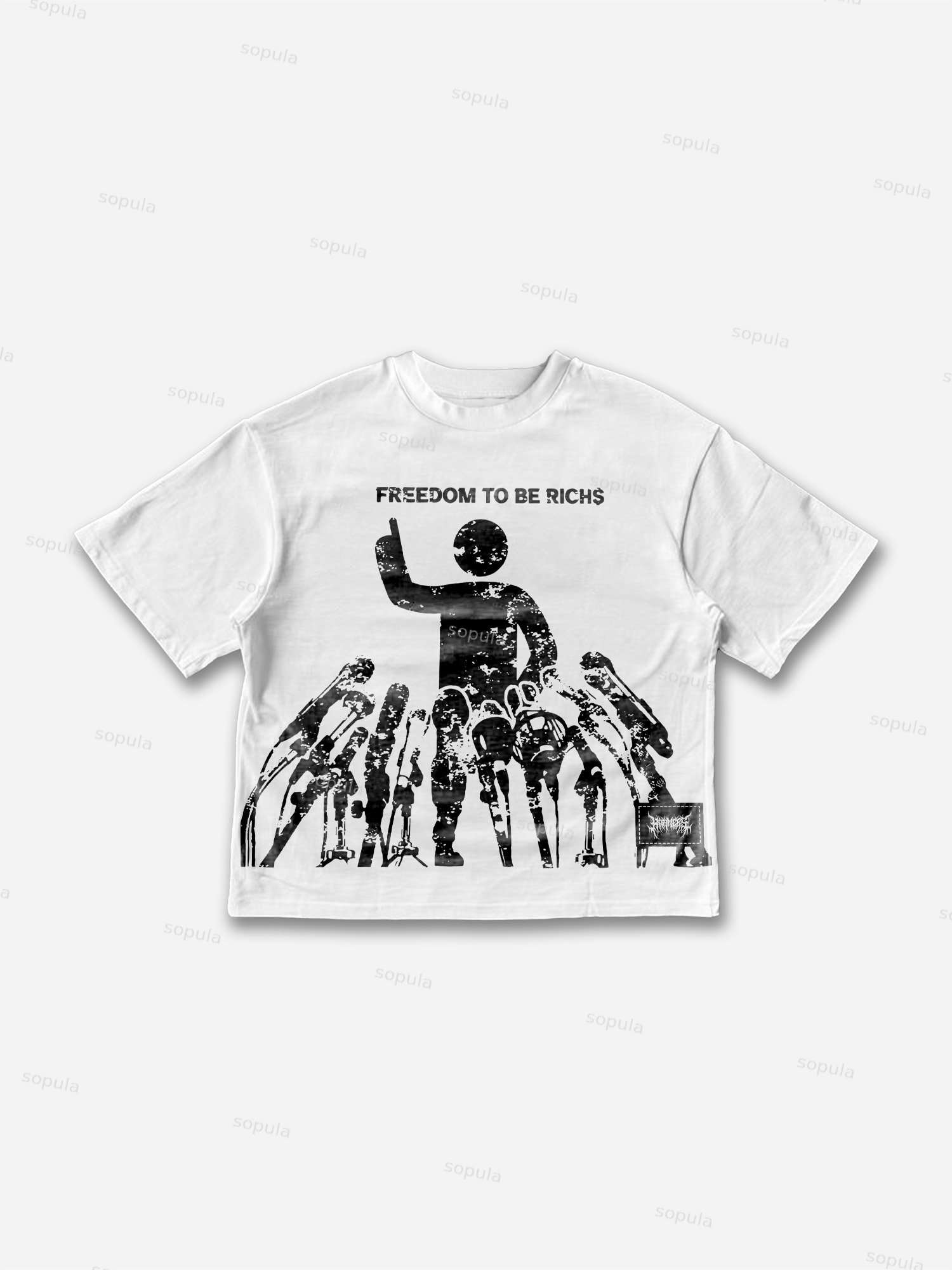 Sopula Freedom To Be Rich Cotton Cropped T-Shirts