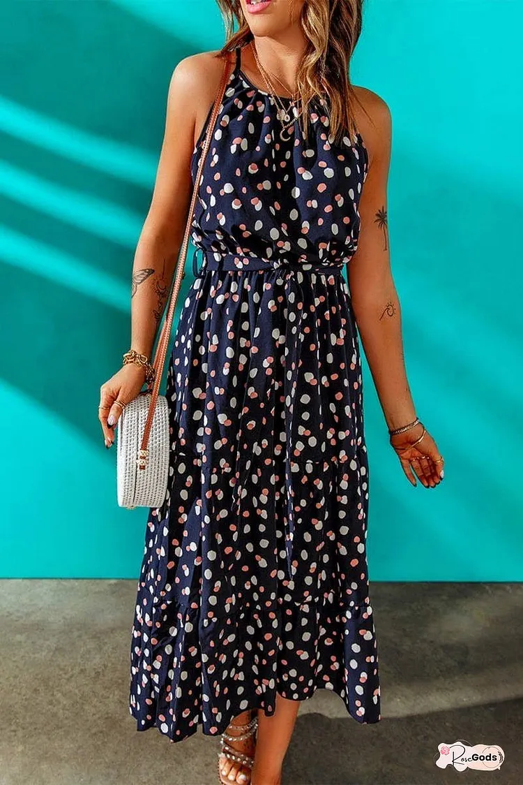 Racerback Dotted Maxi Dress