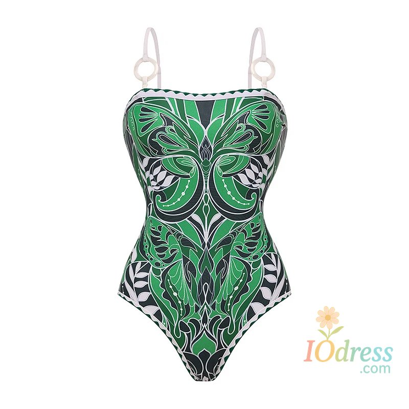 IO Dress Flaxmaker Vintage Women Swimwear Bikini Set Butterfly Printed One Piece Swimsuit and Skirt Summer Women Swimming Beachwear
