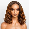 Glueless Black Gradient Gold Bob Wave Wig