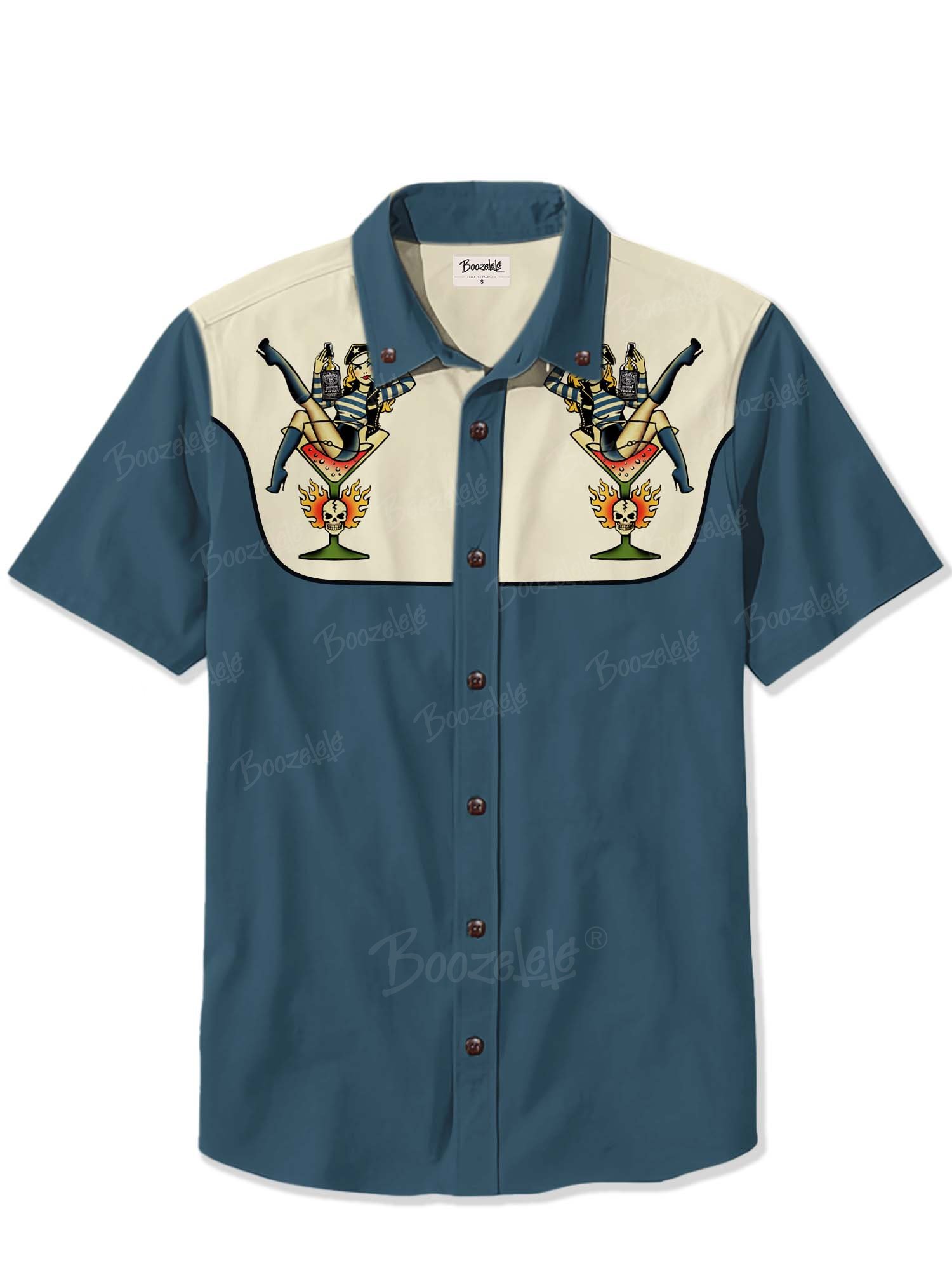 Cocktail Pin Up Girl - 100% Cotton Shirt