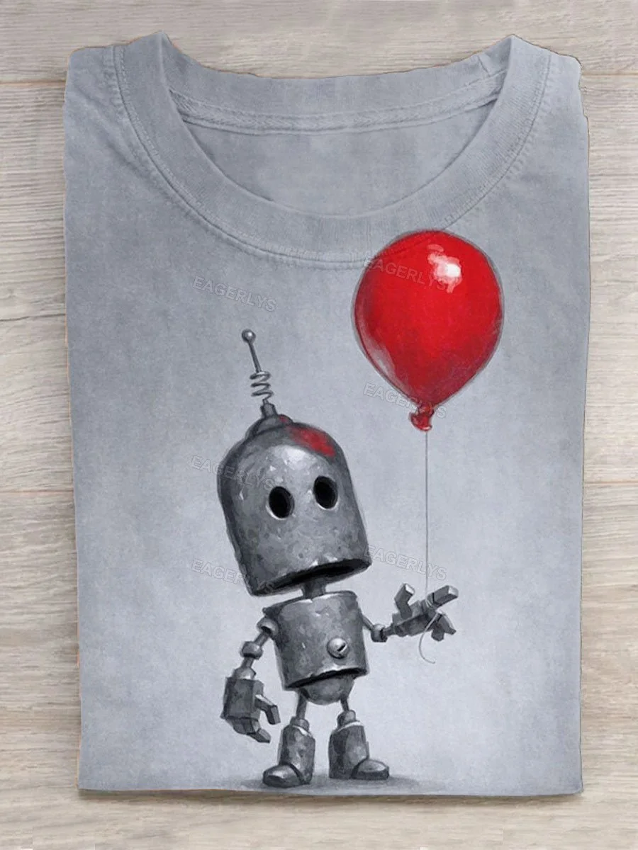 Eagerlys Lonely Robot Art Print T-Shirt Eagerlys