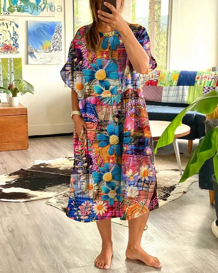 Women's Casual Resort Style Flowing Dress