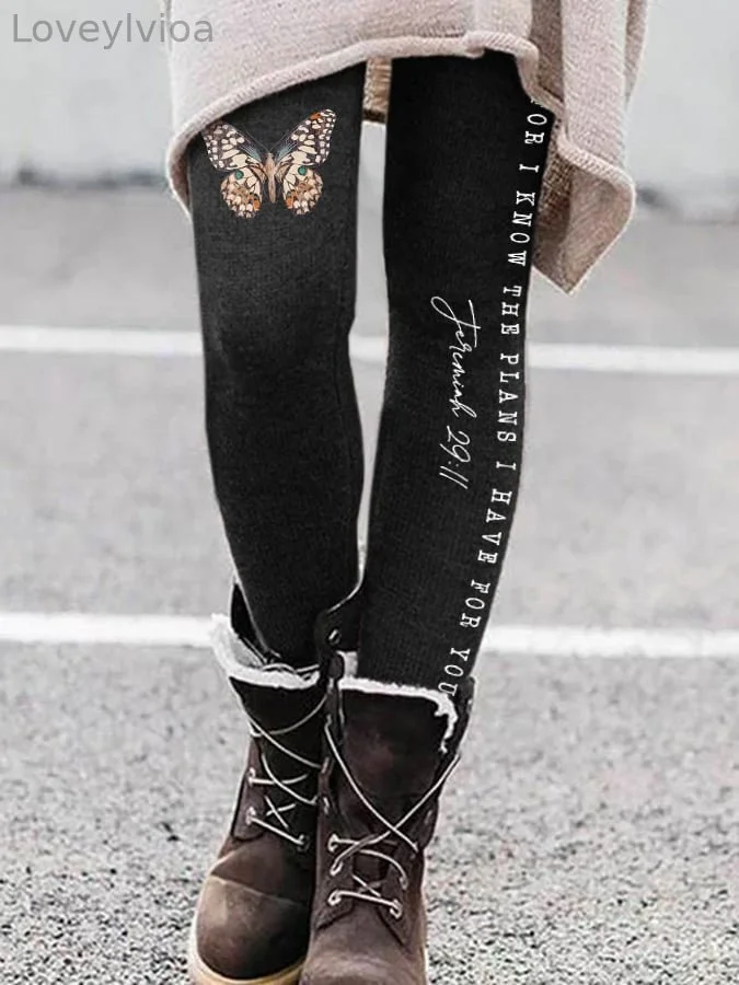 Fashion Jeremiah 29 11, For I Know the Plans I Have For You Print Leggings
