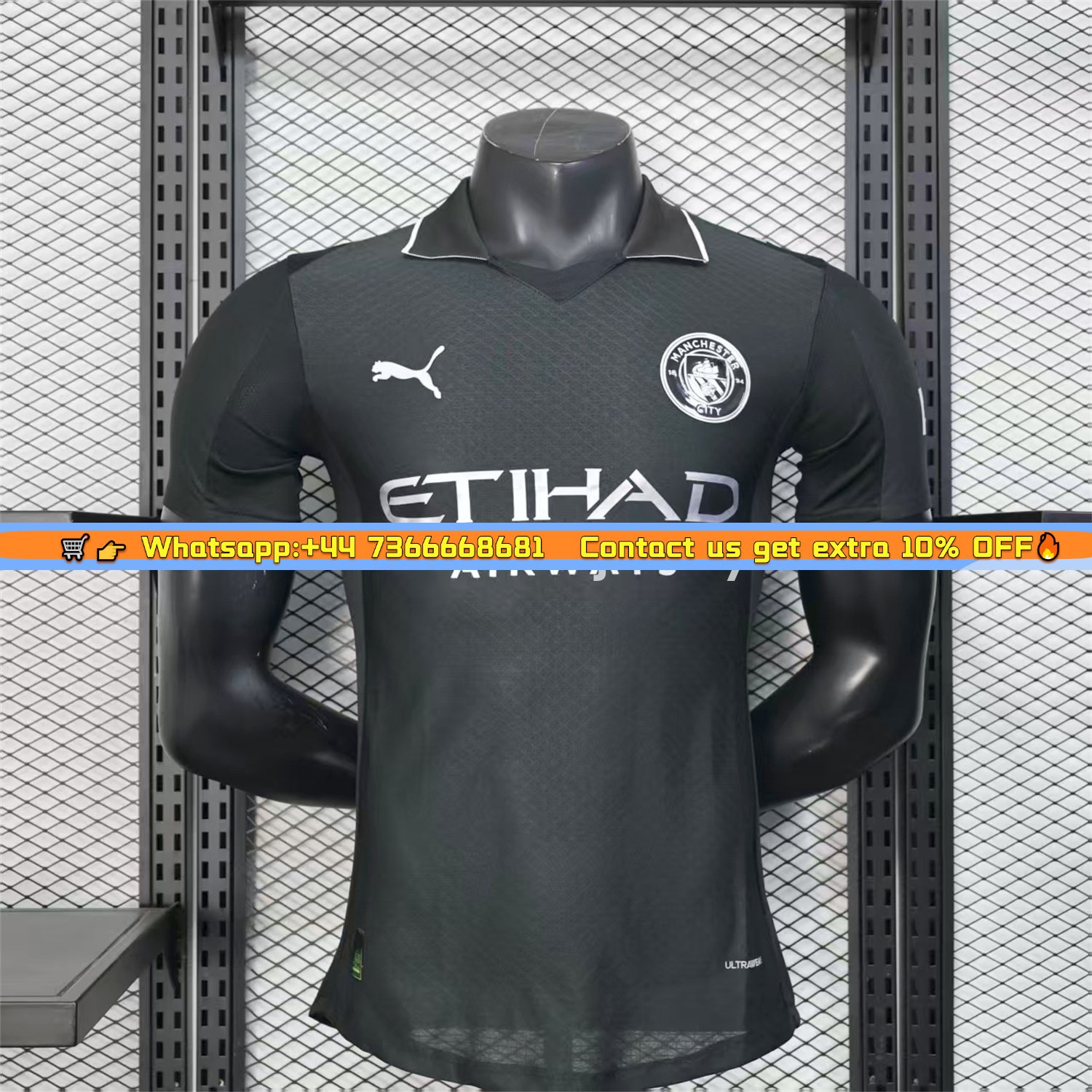Manchester City 25-26 Black Polo Silver Label Special Jersey - Player Version