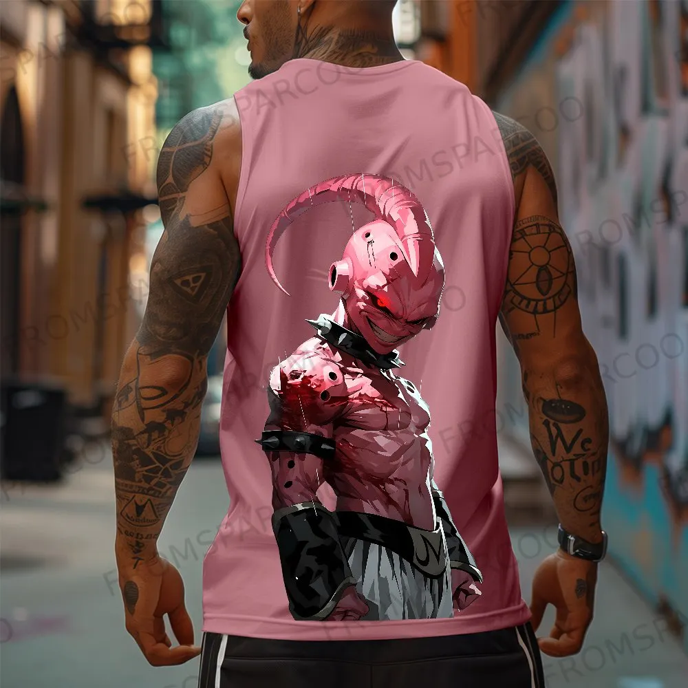 Casual Anime MAJIN BUU Print Gym Tank Top