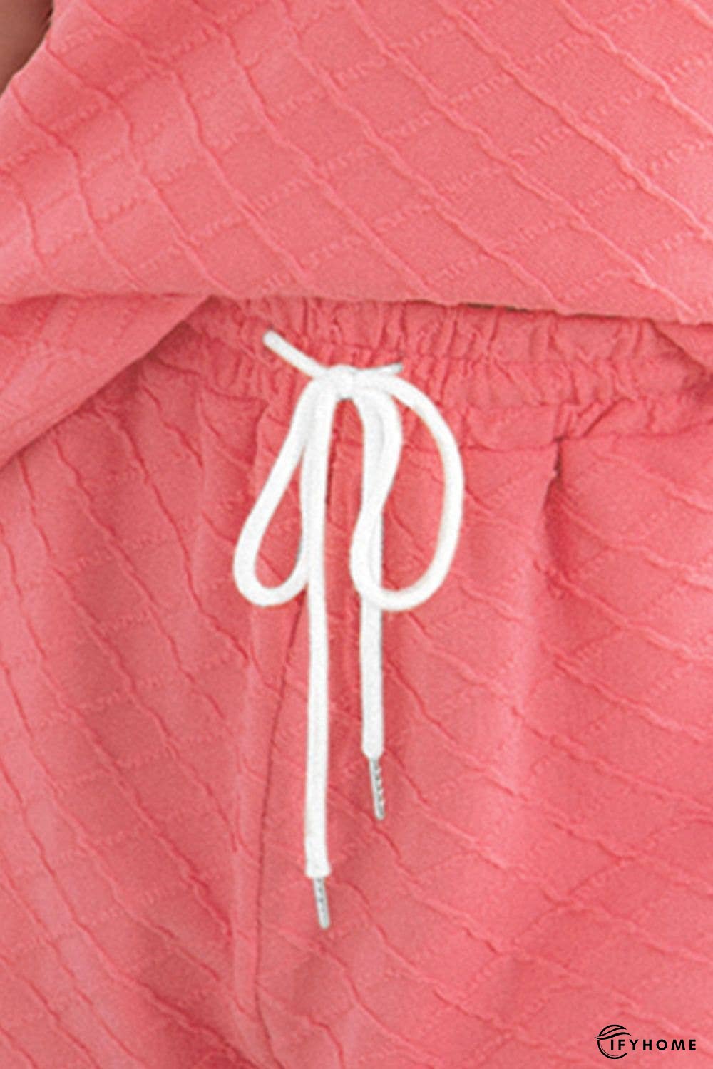 Round Neck Short Sleeve Top and Drawstring Shorts Set | IFYHOME