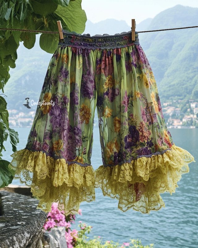 Summer Vacation Ruffle Lace Chiffon Shorts 92c5