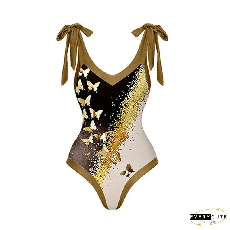 Ladies Strape Shoulder Print One Piece Swimwear SKSW40080T