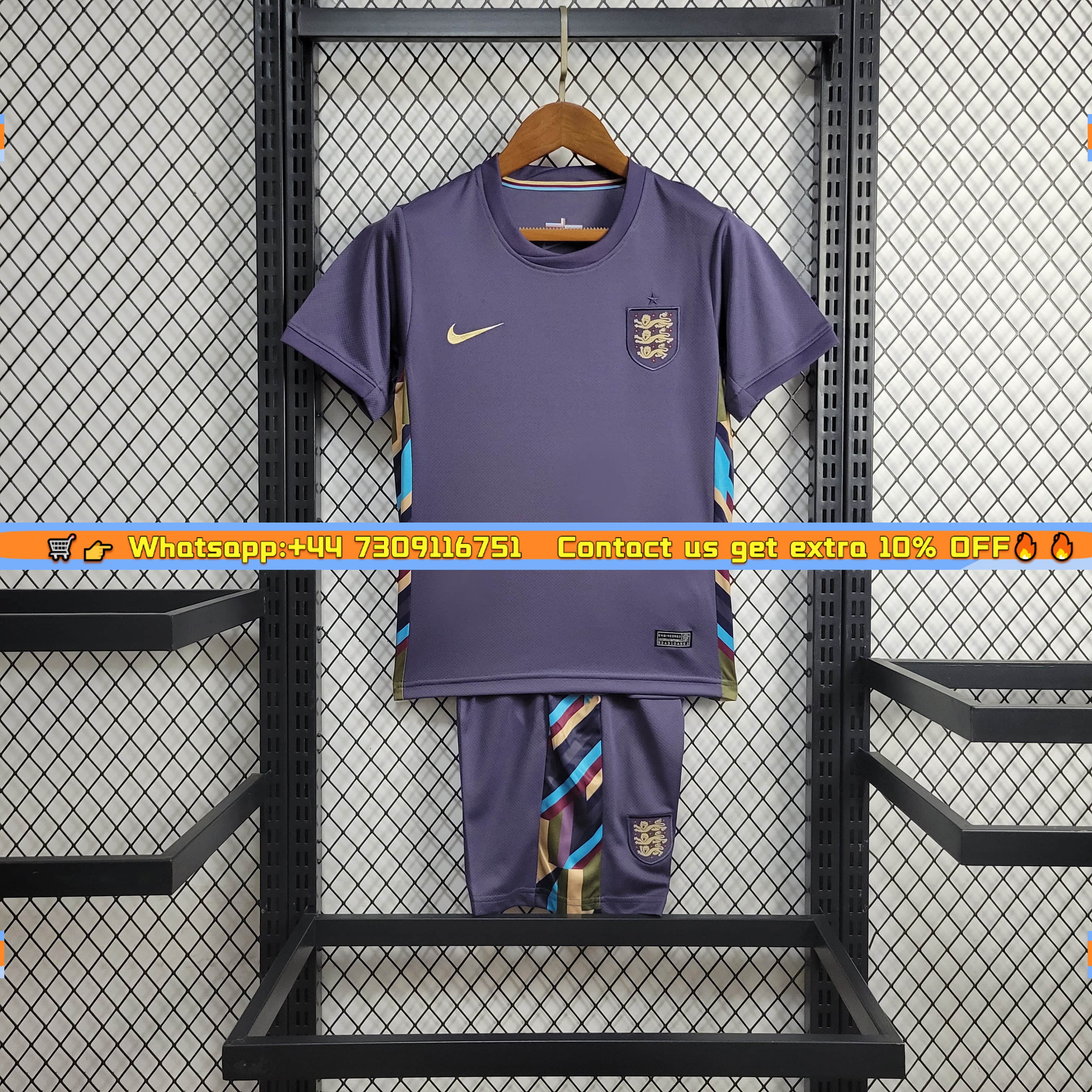 England 2024 Away Stadium Kids Kit