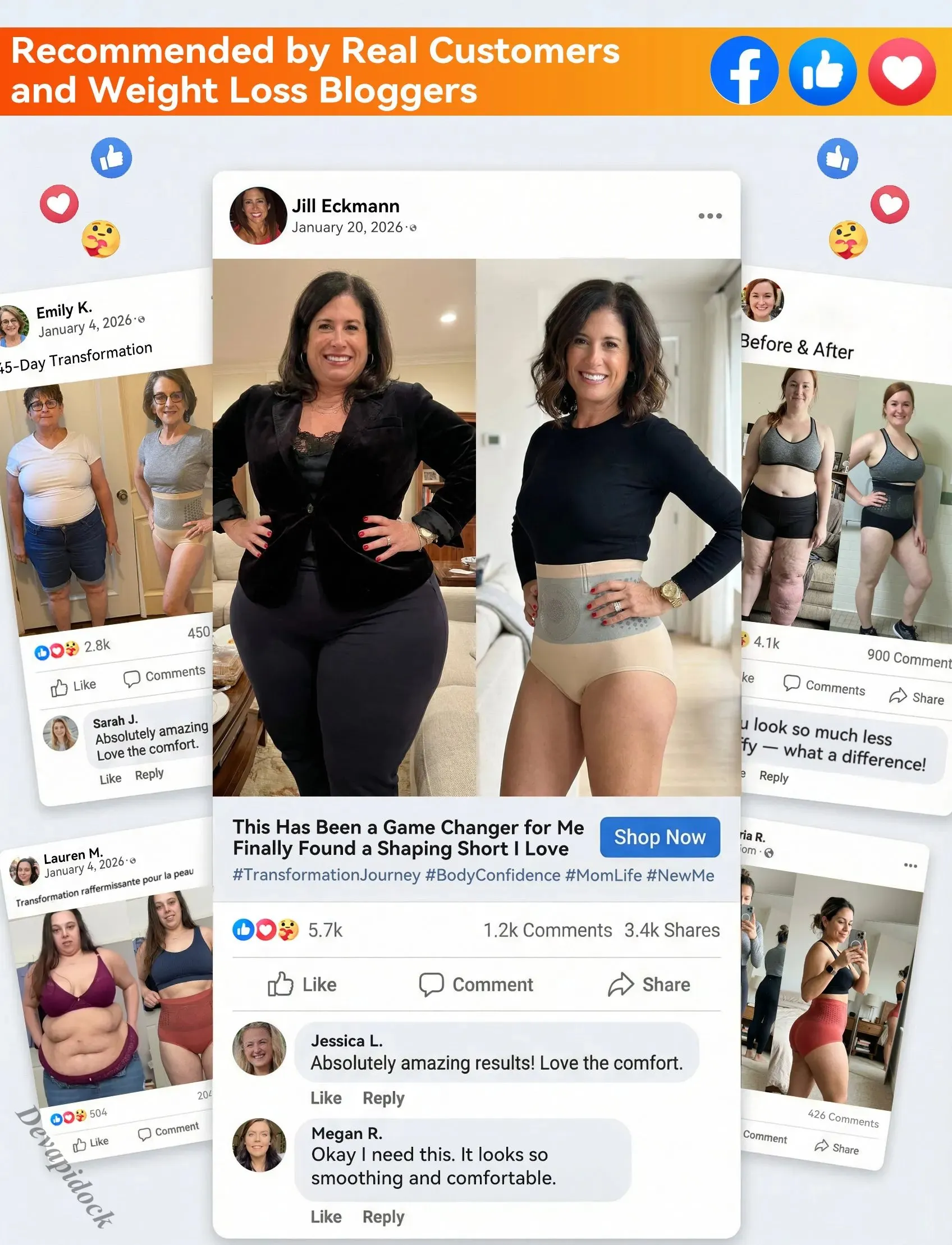 Woman wearing the sculpting shorts in daily life