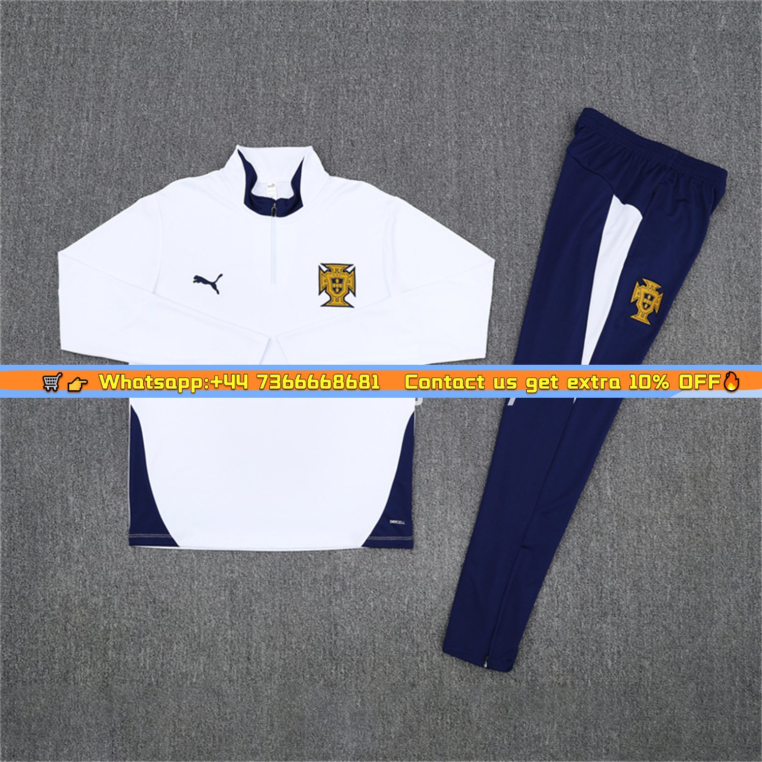 Portugal 25-26 Kids Long Sleeve Training Set - White