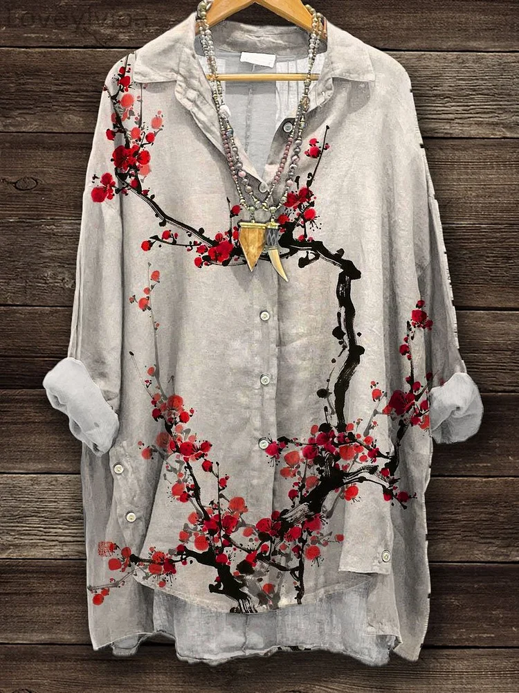 Women's Flower Art Print Casual Sweatshirt