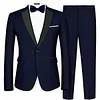 MAGE MALE Men's 2 Piece Suit One Button Slim Fit Formal Wedding Prom Tuxedo Suits Blazer Pants with Bow Tie Set Small Black-peak Lapel-1 amazon James Yang